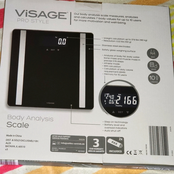 BNIB》Visage Pro Style ☆ Body Analysis Smart Scale- 7 Body Values up to 10 Users - Picture 4 of 6